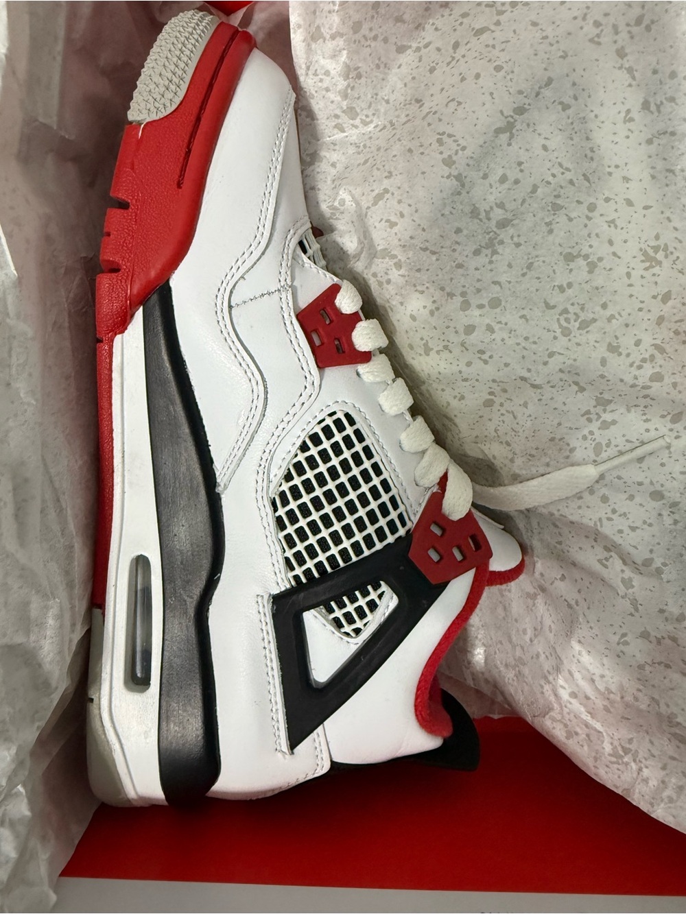 Jordan Kids White, Red & Black Retro Basketball Sneaker